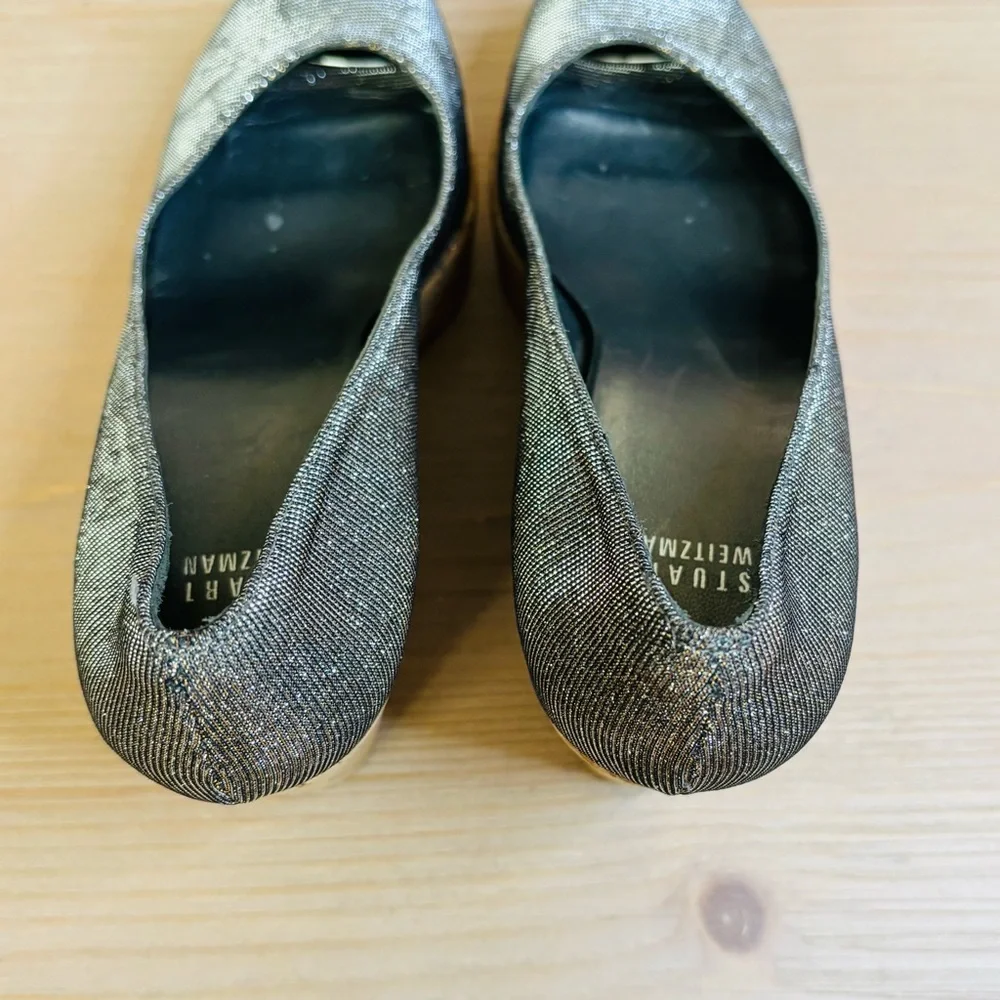 Stuart Weitzman Metallic Brown Wedge Peep-Toe Shoes‎ Size 10 Cork Platform Heels